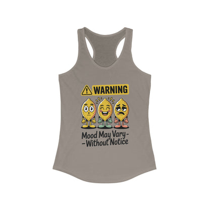 Warning Mood Vary Tank Top, Women's Sleeveless Shirt, Summer Casual Tee, Cute Graphic Racerback, Gift for Her