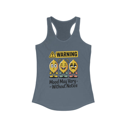 Warning Mood Vary Tank Top, Women's Sleeveless Shirt, Summer Casual Tee, Cute Graphic Racerback, Gift for Her