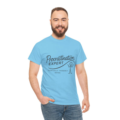 Procrastination Expert Men's Tee, Funny Shirt for Slackers, Gift for Students, Men's Comfortable Casual Wear, Laughs for Every Occasion
