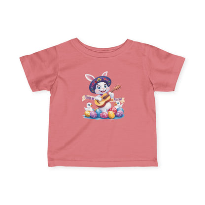 Fiesta de Pascua Baby T-Shirt - Cute Mexican Easter Bunny Tee with Guitar, Fun Spring Outfit for Infants 6 - 24 Months, Holiday Gift Idea