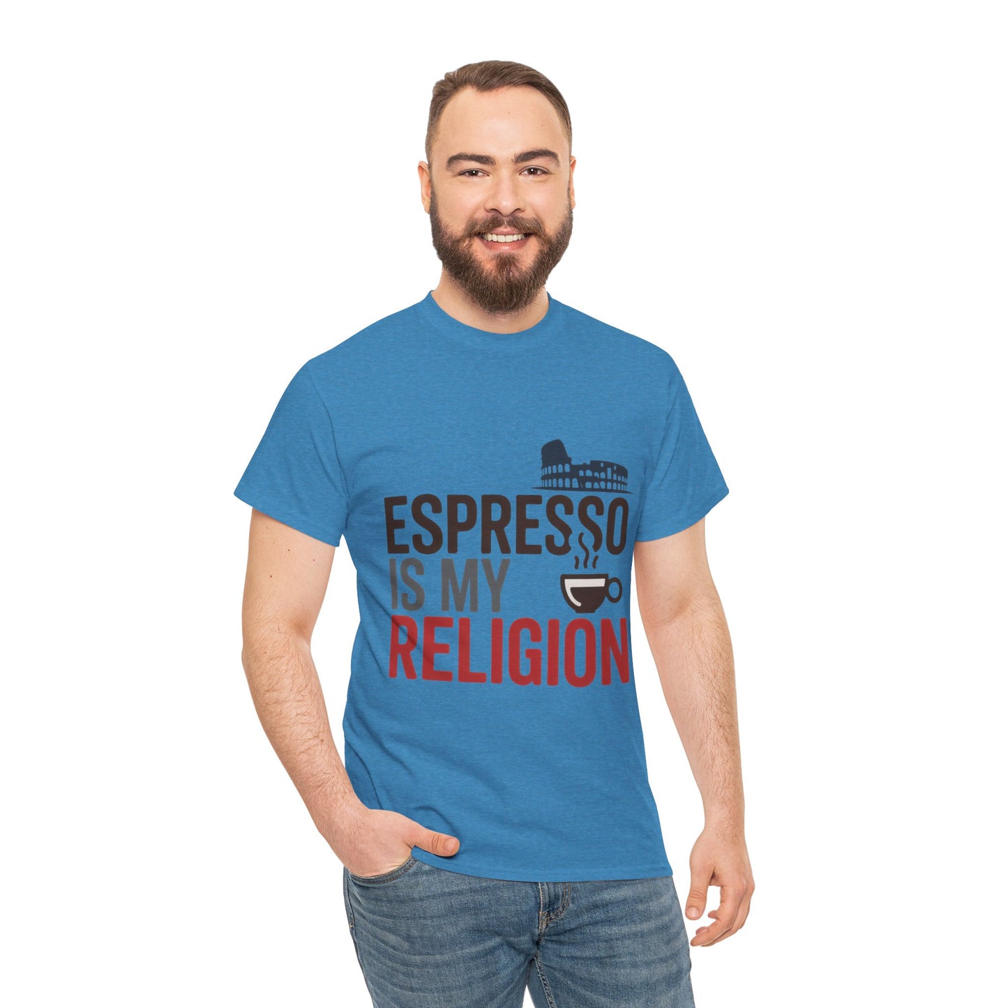 Espresso Is My Religion Coffee Rome Graphic Mens T-Shirt, Coffee Lover Gift
