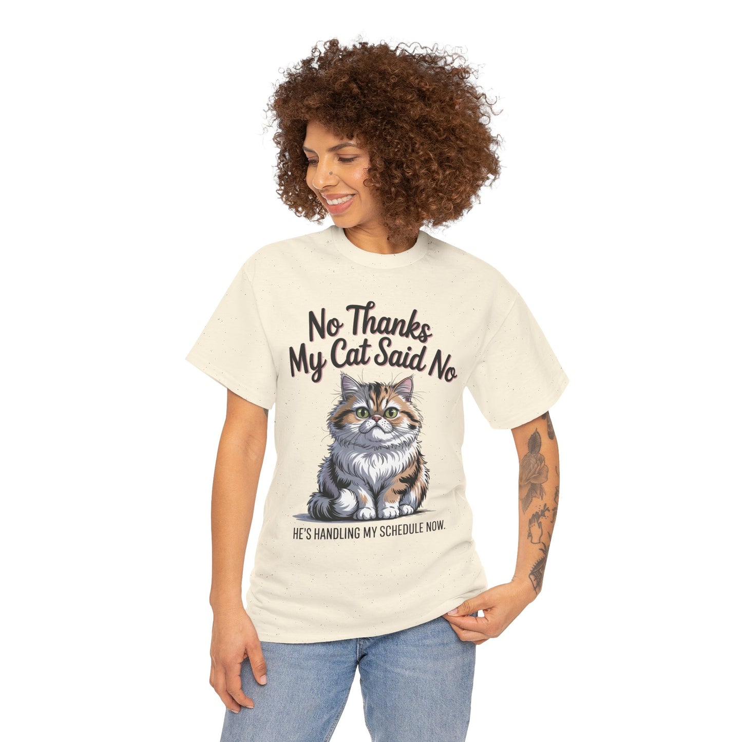 Funny Cat Quote Tee, Womens Heavy Cotton T-Shirt, Pet Lover Gift, Cute Cat Apparel, Cat Mom Tee, Quirky Animal Shirt, Humor