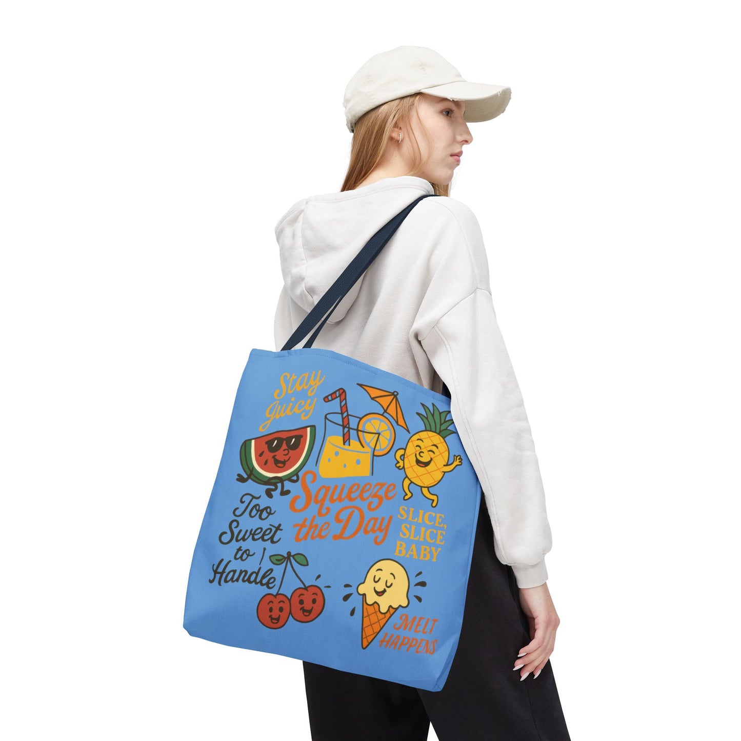 Juicy Summer Tote Bag, Fun Beach Carryall, Perfect for Grocery Shopping, Reusable Market Tote, Cute Gift for Fruit Lovers, Large Tote Bag