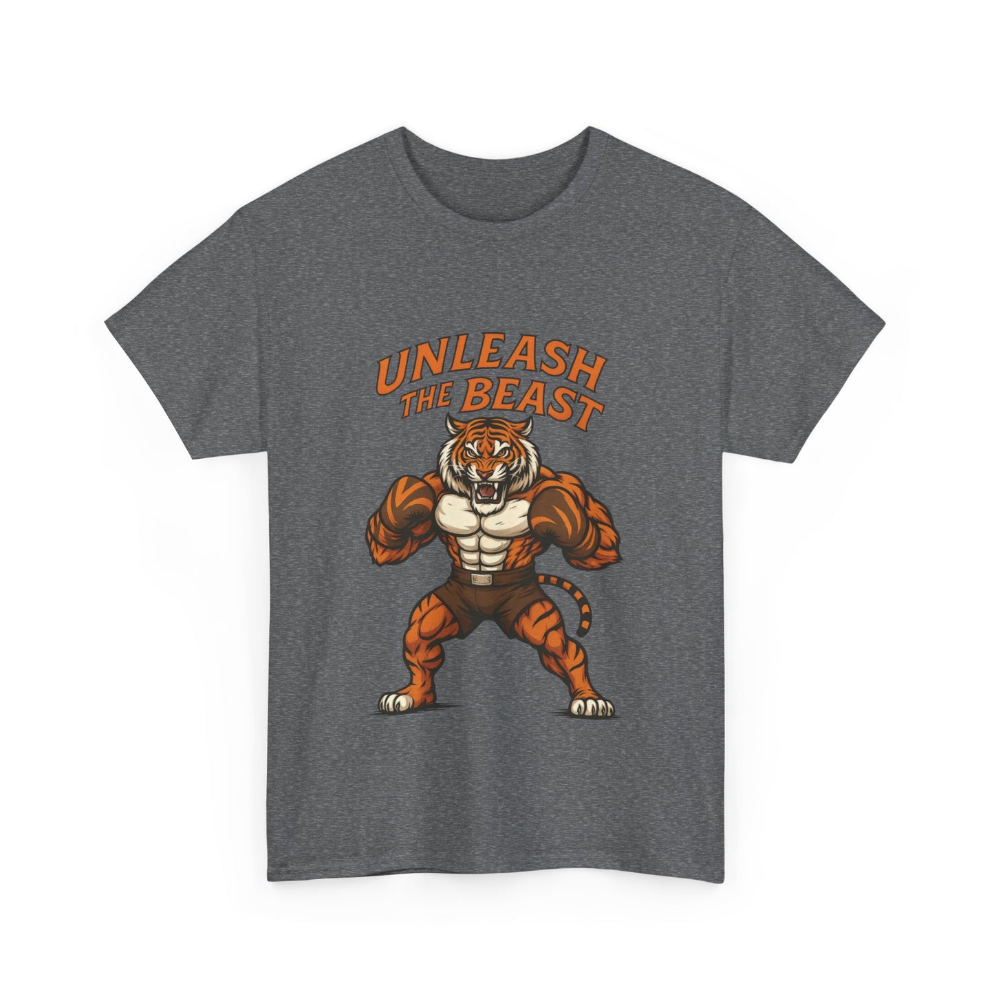 Unleash The Beast Tiger Gym Shirt, Mens Workout T-Shirt, Bodybuilding Motivation Tee, Fitness Muscle Tiger Graphic, Strong Beast Gym Top