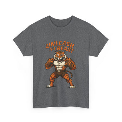 Unleash The Beast Tiger Gym Shirt, Mens Workout T-Shirt, Bodybuilding Motivation Tee, Fitness Muscle Tiger Graphic, Strong Beast Gym Top