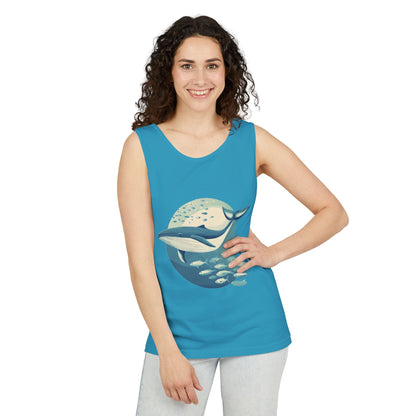 Ocean-Inspired Unisex Tank Top, Whale Design Shirt, Summer Casual Wear, Beach Vibes Gift, Eco-Friendly Fashion