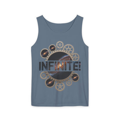 Men's INFINITE! Steampunk Space Gears T-Shirt, Cosmic Mechanical Design Tee for Sci-Fi & Engineering Lovers, Workout Shirt