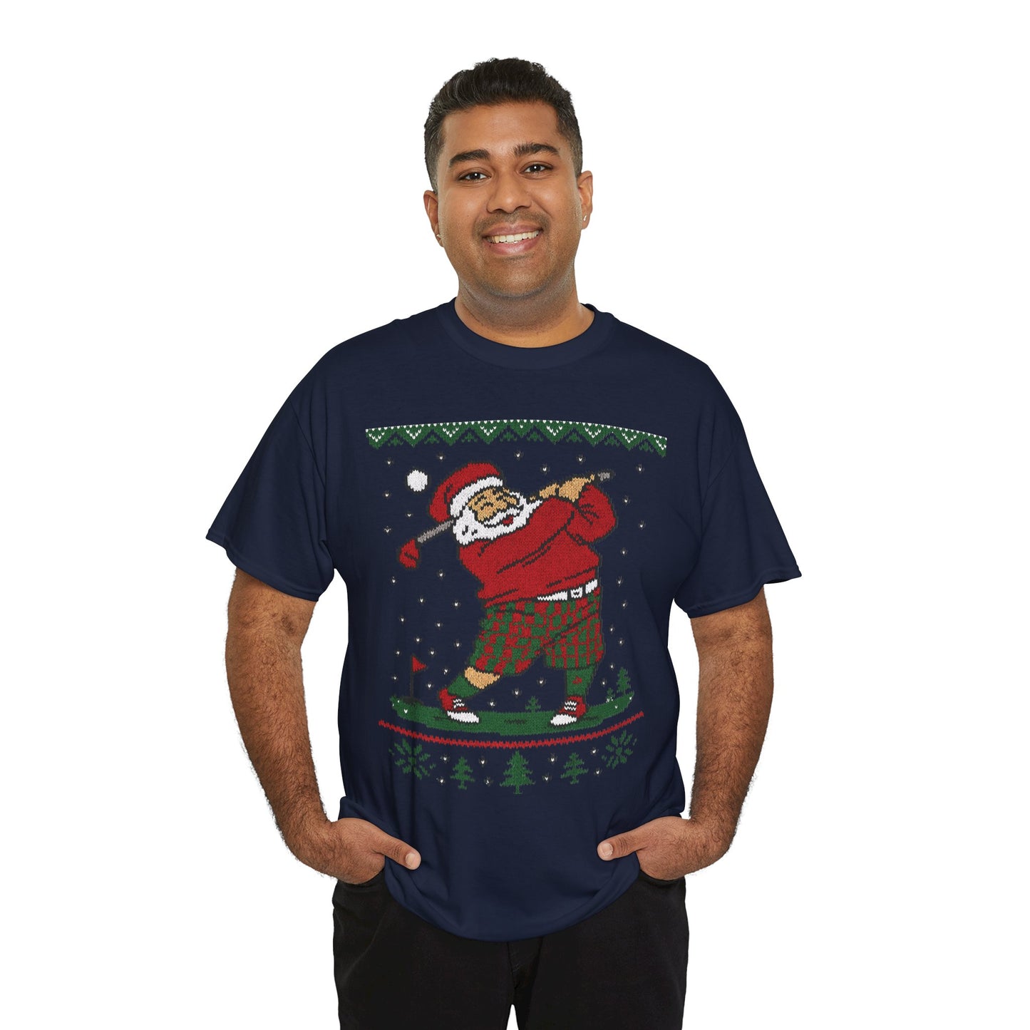 Funny Golfing Santa Christmas T-Shirt, Ugly Christmas Golf Shirt for Men, Holiday Golf Player Tee