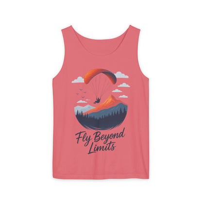 Adventure-Inspiring Fly Beyond Limits Unisex Tank Top, Summer Casual Wear, Outdoor Enthusiast Gift, Travel Apparel, Motivational Gift