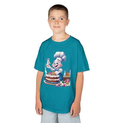 Pastry Chef Easter Bunny T-Shirt - Cute Spring Tee with Chef Bunny and Colorful Cake, Fun Holiday Gift for Kids and Bunny Lovers