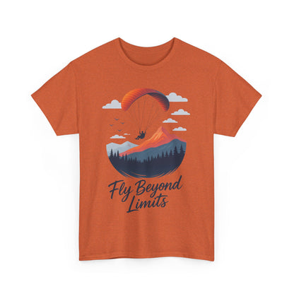 Paragliding Adventure T-Shirt, Mountain Landscape Tee, Nature Travel Lover Shirt, Outdoor Hiking Gift, Unisex Heavy Cotton Tee