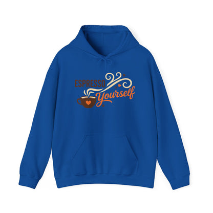 Espresso Yourself Coffee Hoodie, Funny Womens Barista Gift, Cozy Cafe Sweatshirt