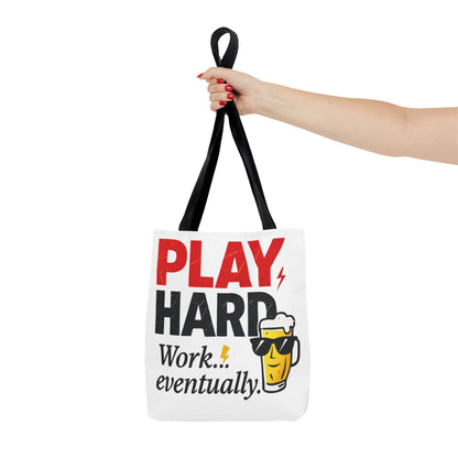 Play Hard Tote Bag - Fun, Stylish, Tote for Work & Play, Summer, Gift, Beach Bag, Everyday Carry, Beach Weekender Bag, large canvas bag