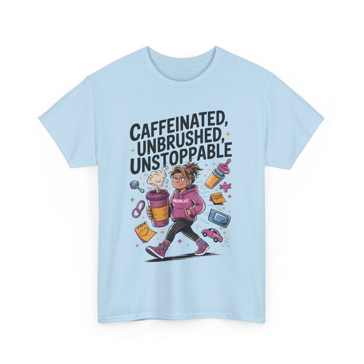 Funny Mom Life Graphic Shirt, Mother's Day Gift, Cotton Tee for Tired but Fierce Mothers, Coffee and Mom T-Shirt, mom life shirt