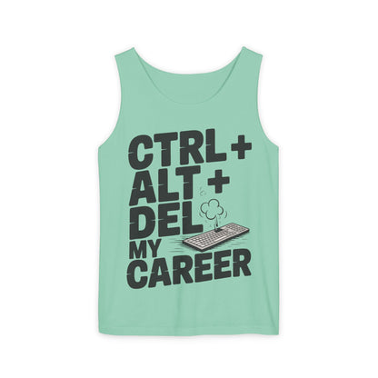 Ctrl Alt Del My Career Men's Tank Top, Funny Geek Sarcastic Office Humor Summer Shirt