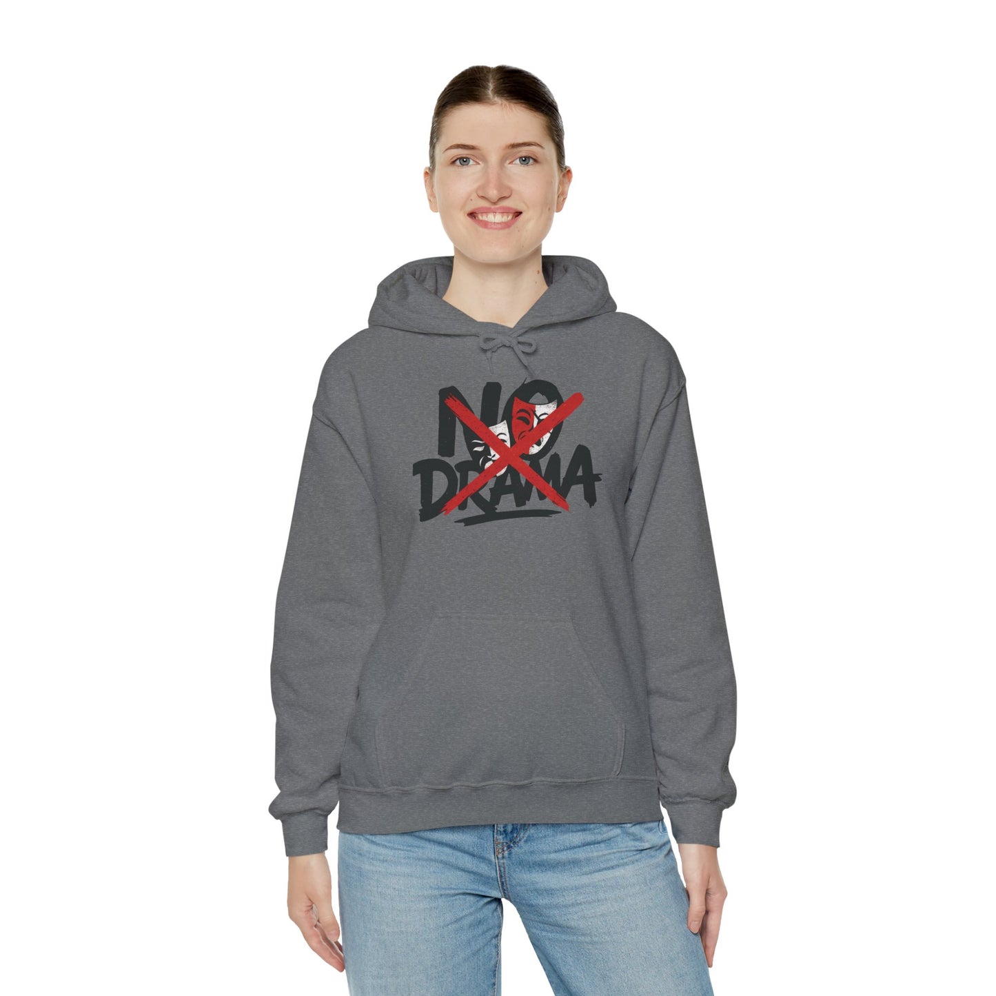 No Drama Womens Hooded Sweatshirt, Cozy Hoodie, Casual Gift, Relaxed Style, Everyday Wear, Funny Sweatshirt