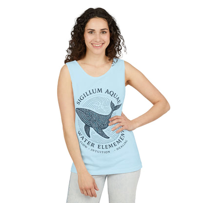 Water Element Whale Tank Top, Sigillum Aquae Symbol, Spiritual Ocean Totem Tee, Nature Energy Tee, Beachwear, Mindfulness Fashion