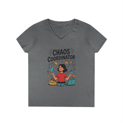 Chaos Coordinator Ladies' V-Neck T-Shirt, Funny Mom Shirt, Multitasking Mom Gift, Busy Mom Life Tee, Cute Mother's Day Gift for Mom