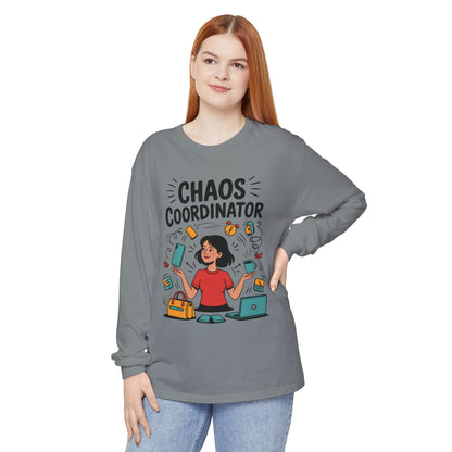 Chaos Coordinator Women's Long Sleeve, Mom Life Graphic Long Sleeve, Gift for Busy Moms, Multitasking Mom Gift, Cute Mother's Day Gift
