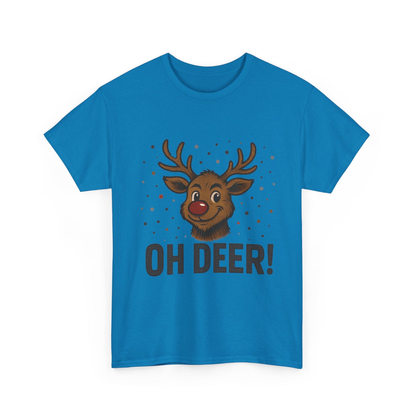 Men's Oh Deer Funny Christmas T-Shirt, Reindeer Holiday Graphic Tee