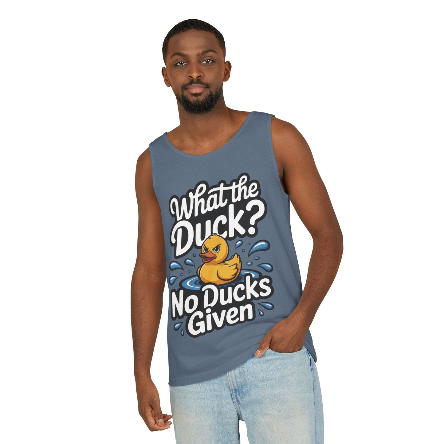 Funny Duck Tank Top for Summer - No Ducks Given Tee - What The Duck Mens T-Shirt - Sarcastic Rubber Duck Graphic, Humor Gift For Him