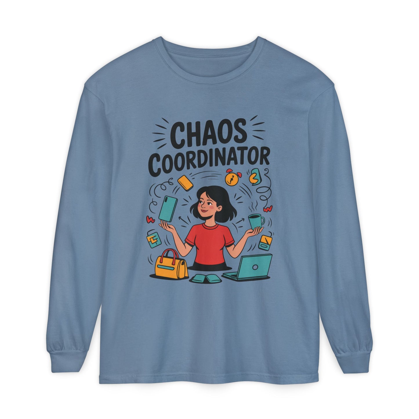 Chaos Coordinator Women's Long Sleeve, Mom Life Graphic Long Sleeve, Gift for Busy Moms, Multitasking Mom Gift, Cute Mother's Day Gift