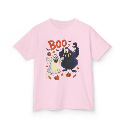 Kids Halloween T-Shirt BOO! Cute Ghost Monster Shirt, Funny Spooky Graphic Tee for Boys Girls, Halloween Costume Gift