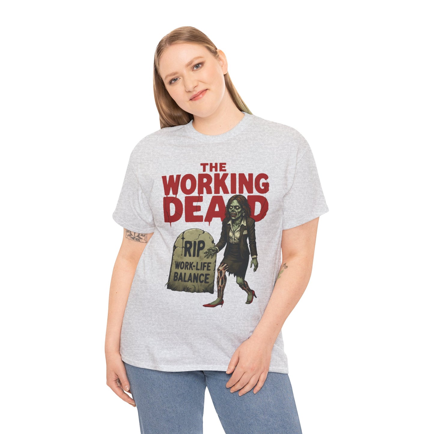 The Working Dead Women's Shirt, Funny Work Life Balance Zombie Tee, RIP Work Shirt, Halloween Office Humor, Overworked Shirt