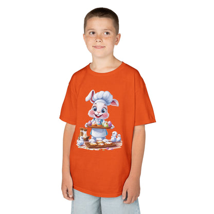 Easter Bunny Chef Kids T-Shirt, Cute Spring Baking Tee with Eggs, Toddler Easter Outfit, Bunny Holding Egg Tray Tee, Cute Animal Design