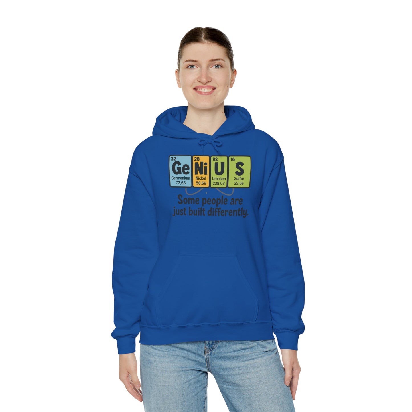 Funny Womens Genius Hoodie, Periodic Table Science Pullover, Nerdy Chemistry Sweatshirt for Her, Science Lover Apparel, Funny Chemistry Gift