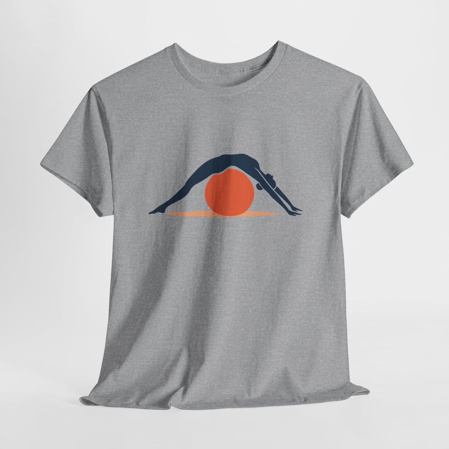 Womens Heavy Cotton Tee, Womens Pilates T-Shirt, Yoga Fitness Graphic Tee, Workout Gym Activewear Top