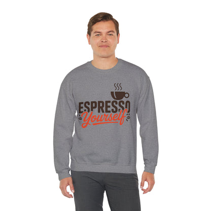 Men's Heavy Blend™ Crewneck Sweatshirt, Espresso Yourself Sweatshirt, Funny Coffee Lover Mens Crewneck, Cafe Lover Gift