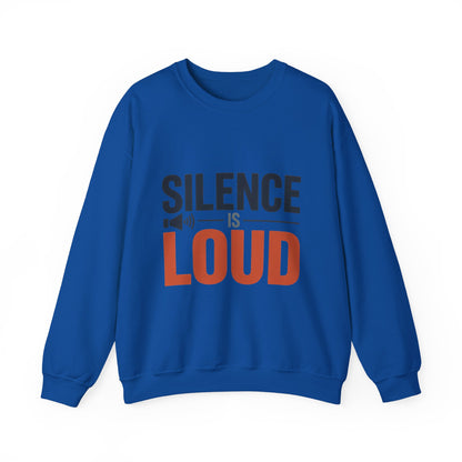 Mens Heavy Blend™ Crewneck Sweatshirt, Silence Is Loud Motivational Mens Sweatshirt