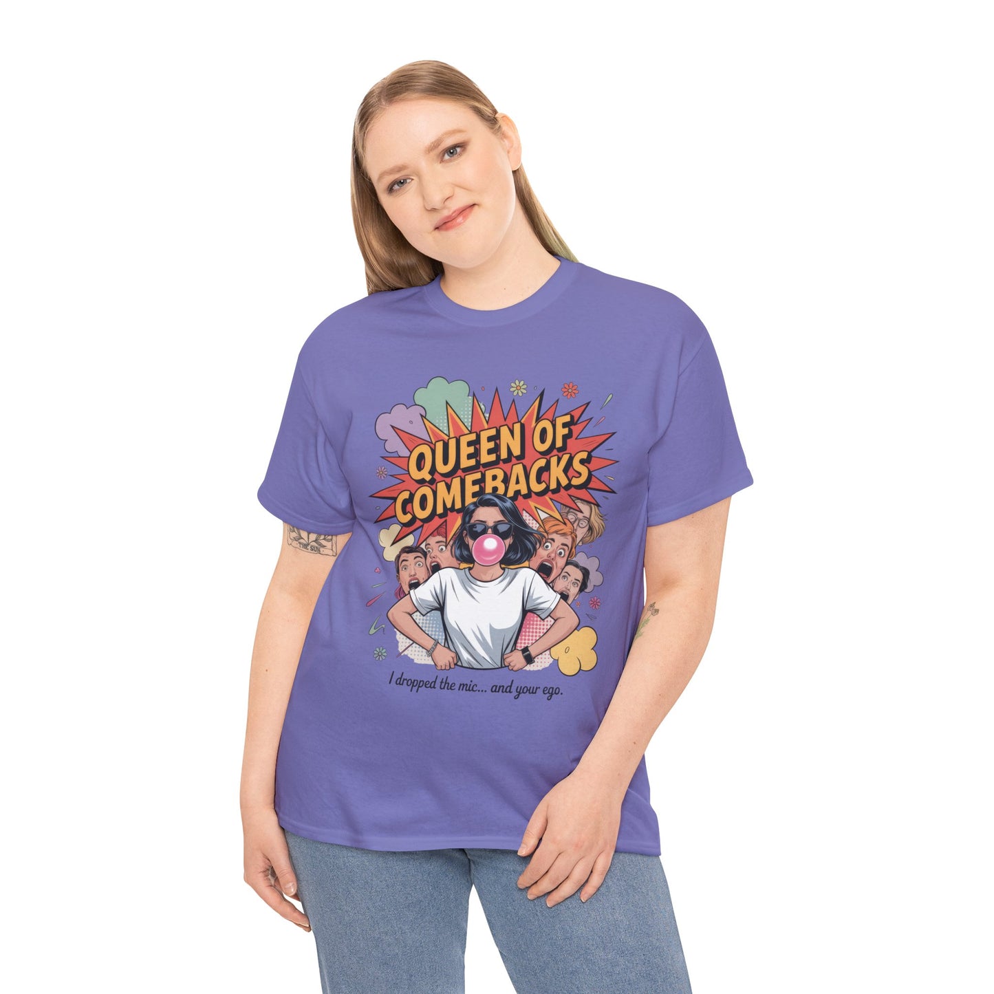 Funny Women's T-Shirt, Queen of Comebacks Tee, Funny Graphic T-Shirt, Heavy Cotton Shirt, Gift for Her, Casual Wear, Comedy Apparel