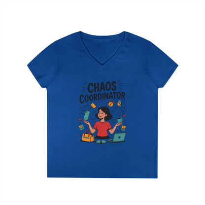 Chaos Coordinator Ladies' V-Neck T-Shirt, Funny Mom Shirt, Multitasking Mom Gift, Busy Mom Life Tee, Cute Mother's Day Gift for Mom