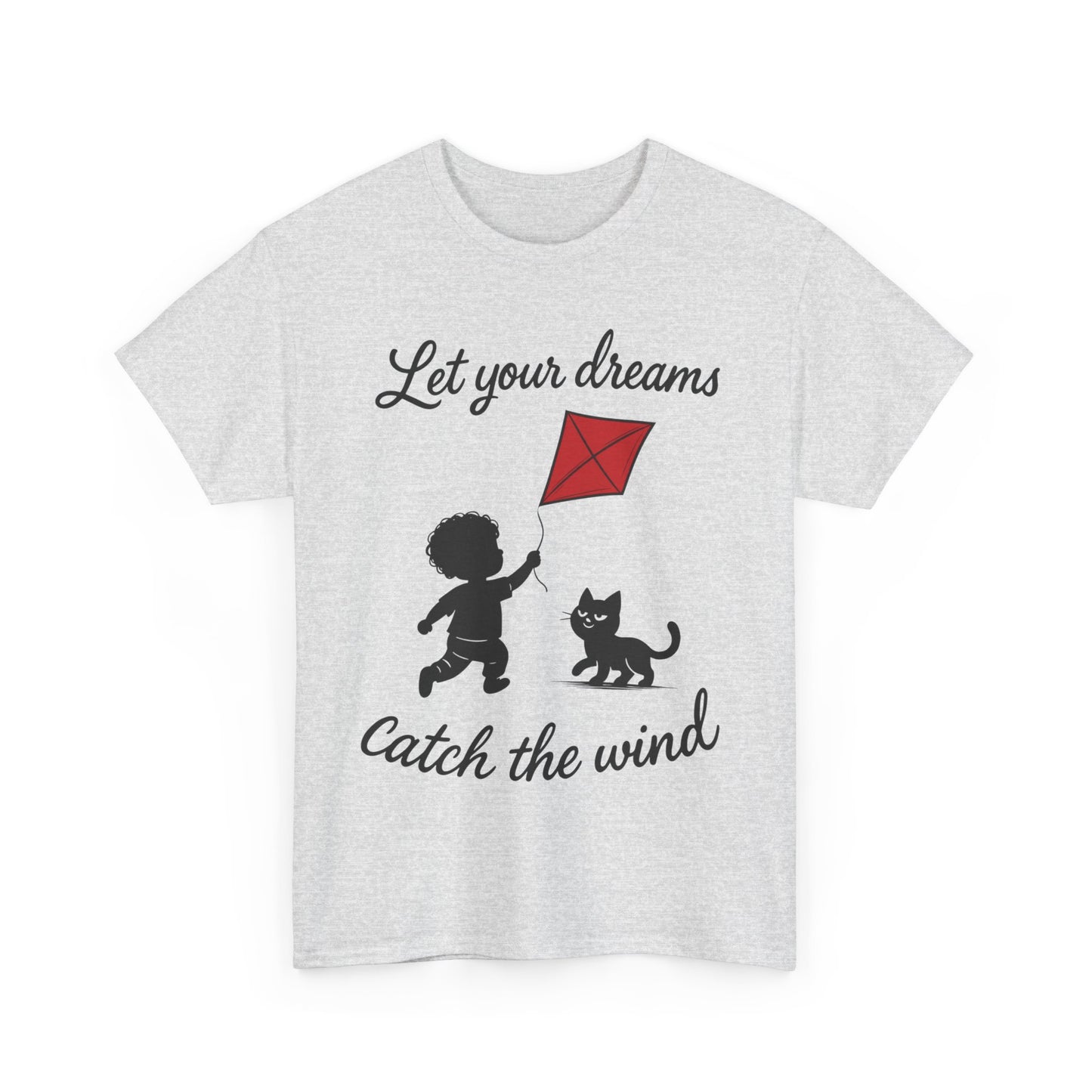 Cute Kid and Cat Design T-Shirt, Playful Gift for Cat Lovers, Summer Style, Cat Lover T-Shirt, Gift for Cat Owners, Women's Cotton T-Shirt