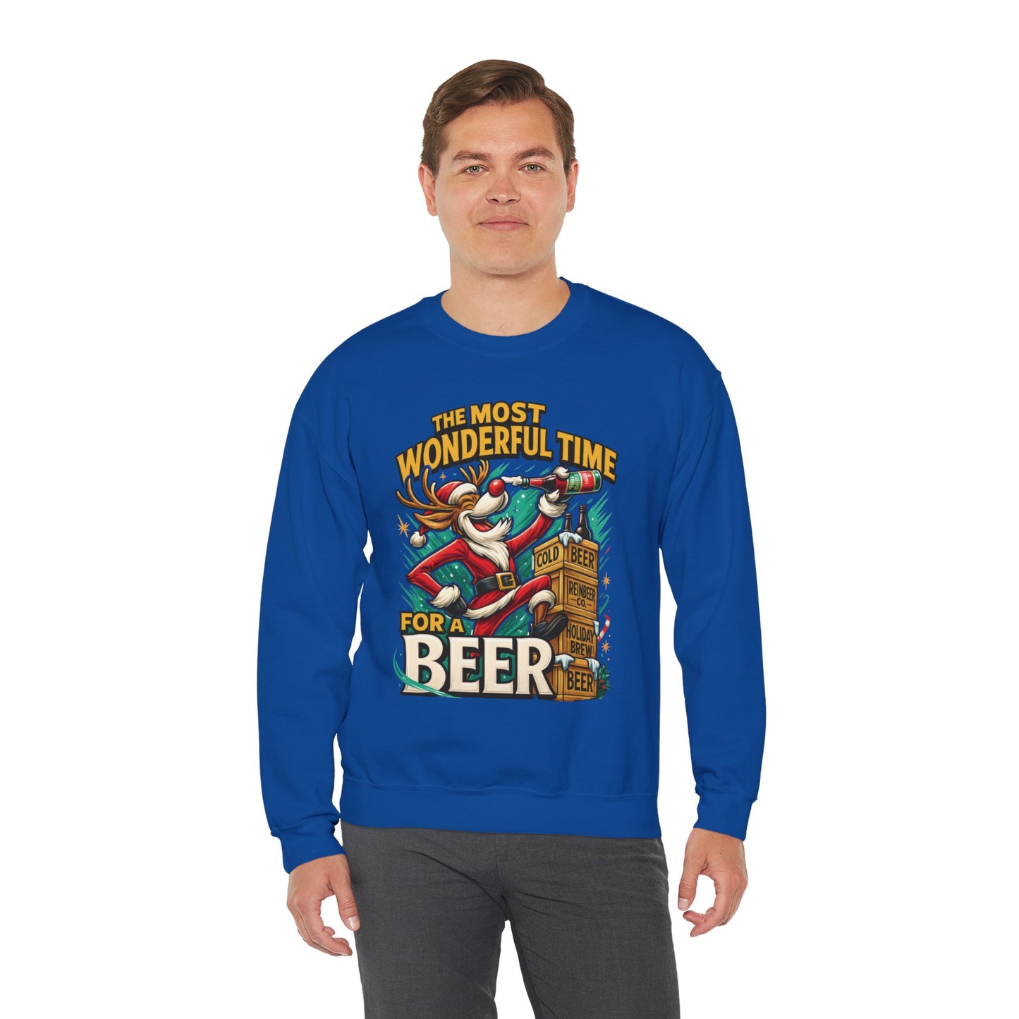 Funny Christmas Beer Sweatshirt, The Most Wonderful Time for a Beer