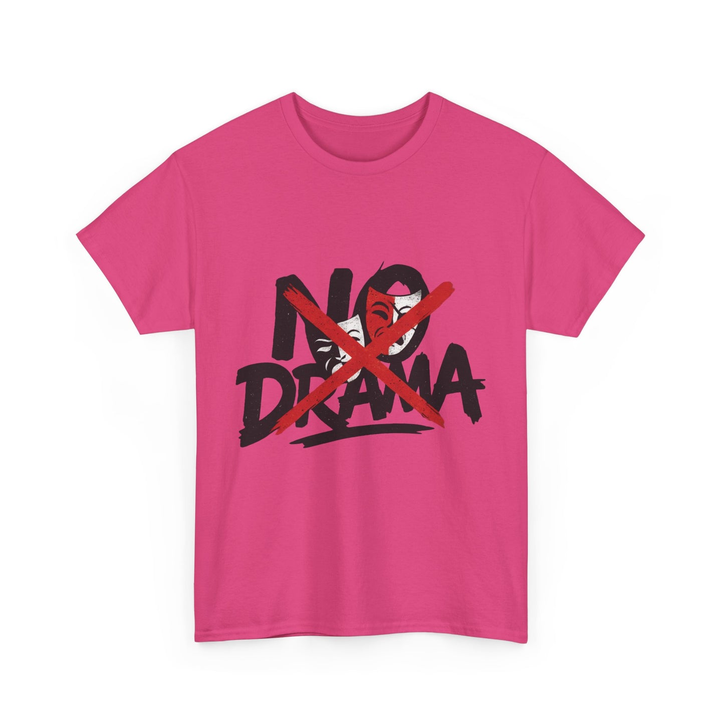 No Drama Unisex Heavy Cotton Tee, Casual Shirt, Gift for Friends, Relaxed Fit, Comfort Wear, Everyday Style