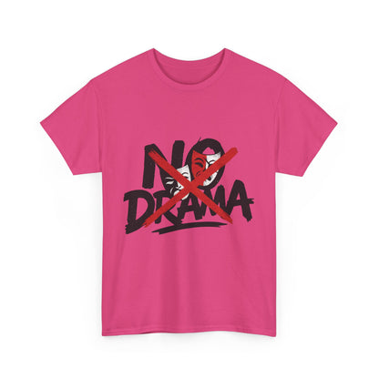 No Drama Unisex Heavy Cotton Tee, Casual Shirt, Gift for Friends, Relaxed Fit, Comfort Wear, Everyday Style