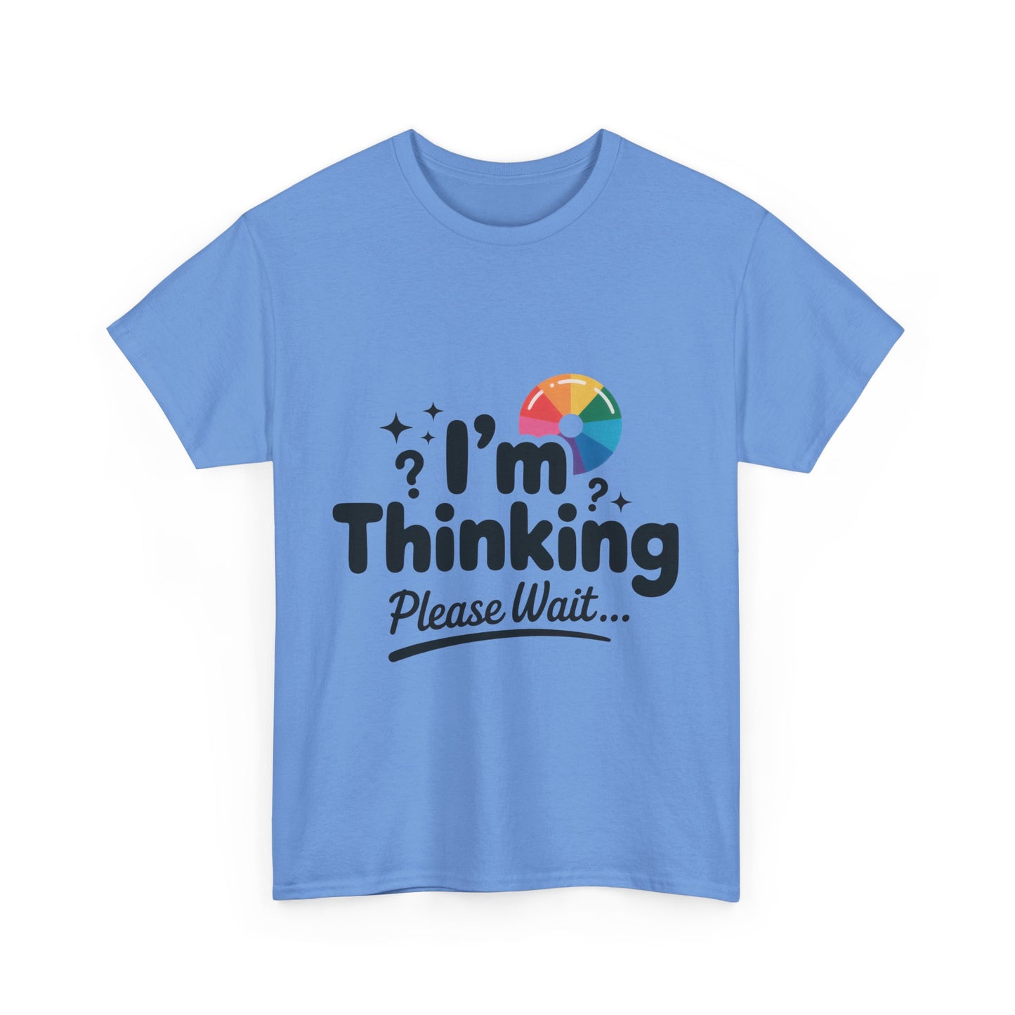 Funny - Im Thinking Please Wait - T-Shirt for Women, Cute Geeky Gift for Introverts, Programmers, Designers, Fun Humor Shirt