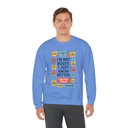 Funny Mens Control Freak Sweatshirt, Sarcastic Crewneck Gift for Him, Perfect Gift for Bossy Friends