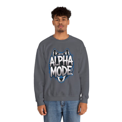 Mens Heavy Blend™ Crewneck Sweatshirt, Alpha Mode Mens Wolf Graphic Crewneck Sweatshirt