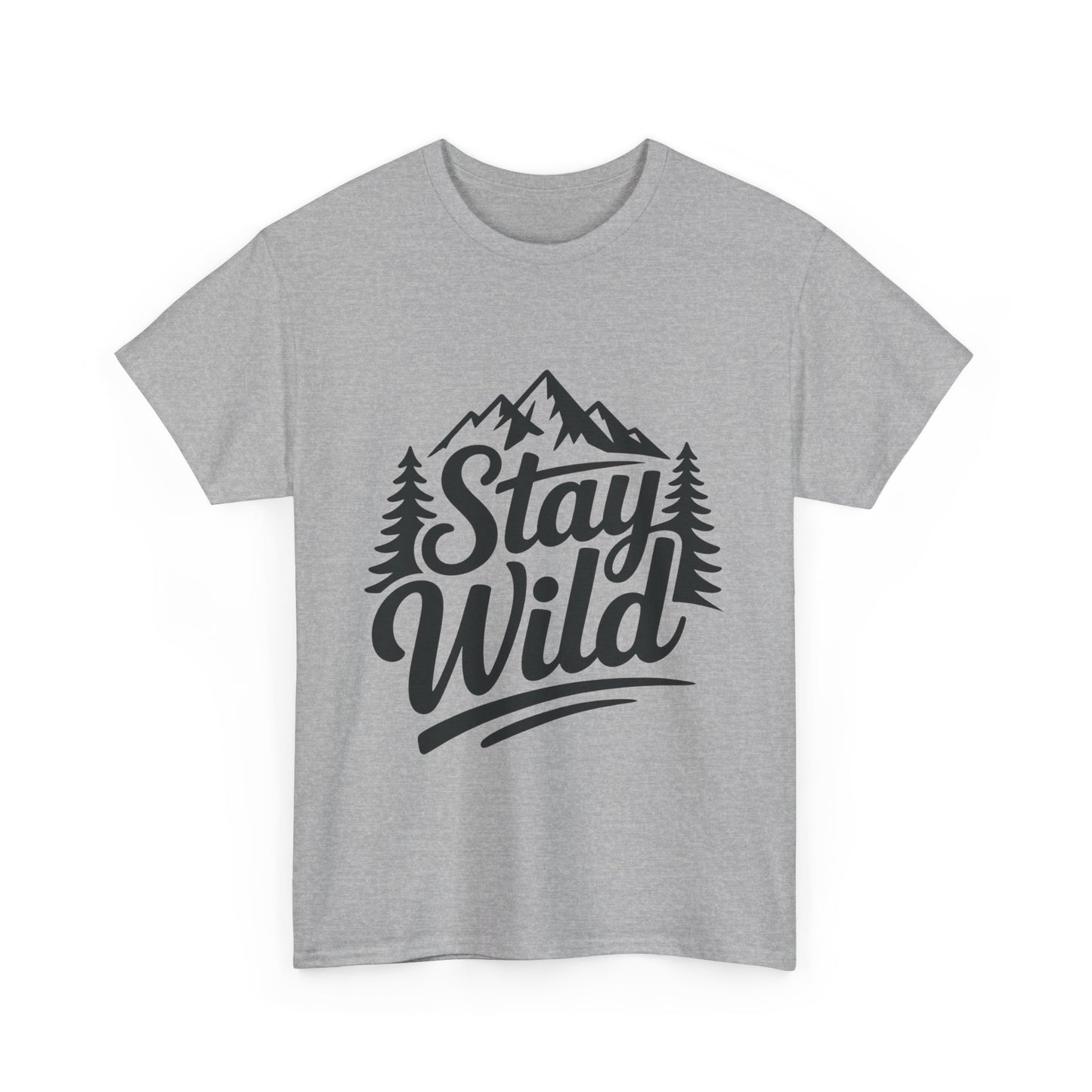 Stay Wild Adventure Tee, Unisex Heavy Cotton Tee for Nature Lovers, Camping, Hiking, Gifts for Outdoorsy Friends, Nature Graphic Tee