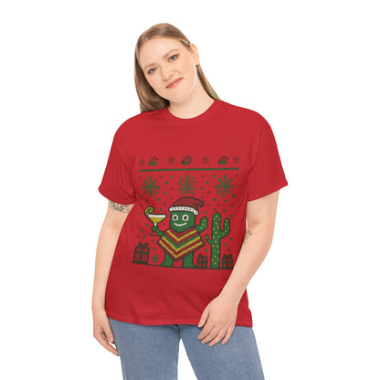 Festive Cactus Christmas Shirt, Funny Holiday Santa Hat Tee for Women, Women's Funny Xmas Shirt