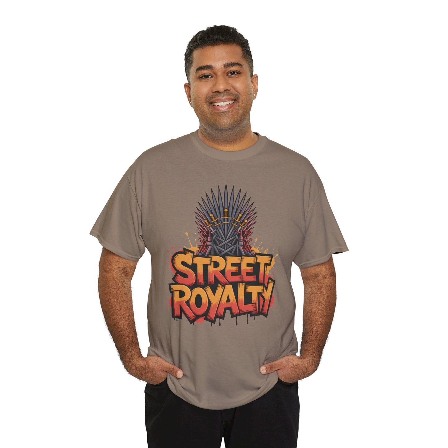 Street Royalty Men's T-Shirt, Graffiti Crown Graphic Tee, Urban Streetwear Top for Skaters and Hip Hop Style