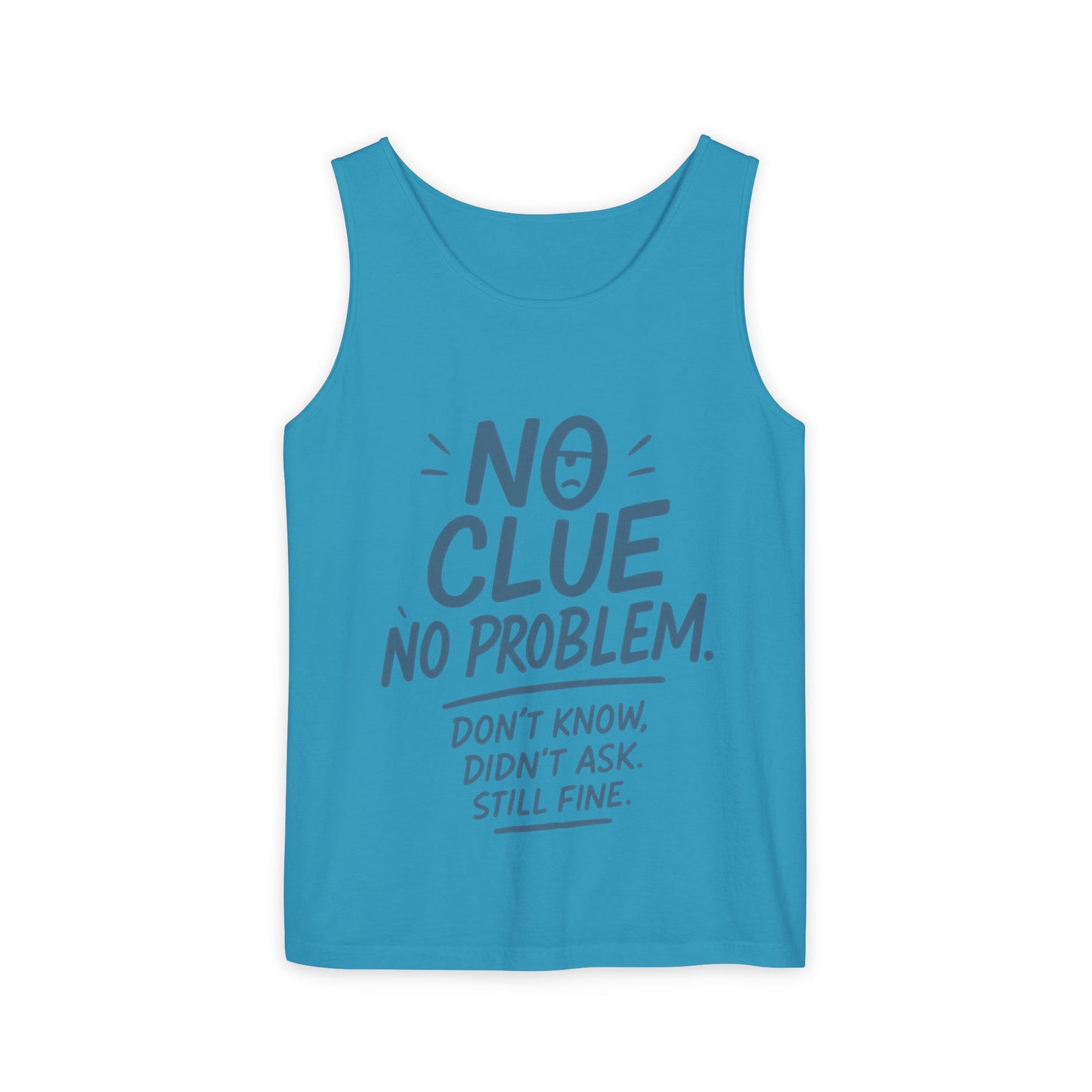 Funny No Clue Mens Tank Top, No Problem Quote, Dont Know Didnt Ask Slogan Tee, Workout Sleeveless Gym Shirt, Relaxed Fit Gift for Him