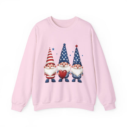 Patriotic Gnome Sweatshirt, Cozy Casual Wear for Independence Day, Gift for Gnome Lovers, 4th of July Apparel, All-Year Comfort