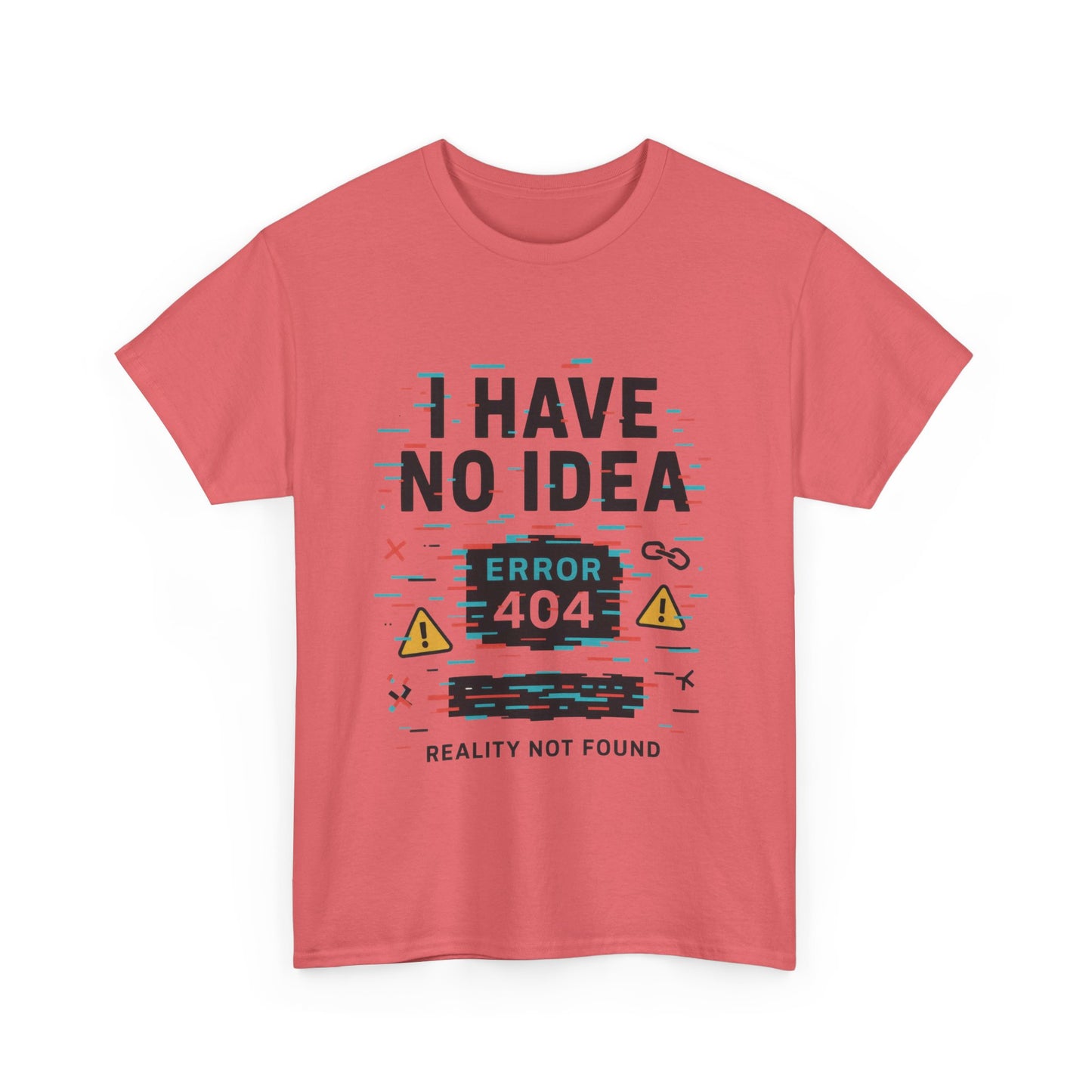 Funny Error 404 Unisex Heavy Cotton Tee, Graphic Tee, Humor Shirt, Gift for Tech Lovers, Casual Wear, Unique T-Shirt