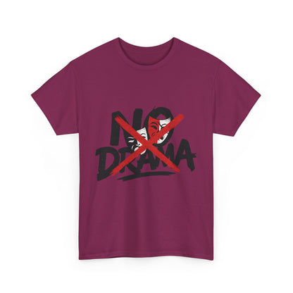 No Drama Unisex Heavy Cotton Tee, Casual Shirt, Gift for Friends, Relaxed Fit, Comfort Wear, Everyday Style