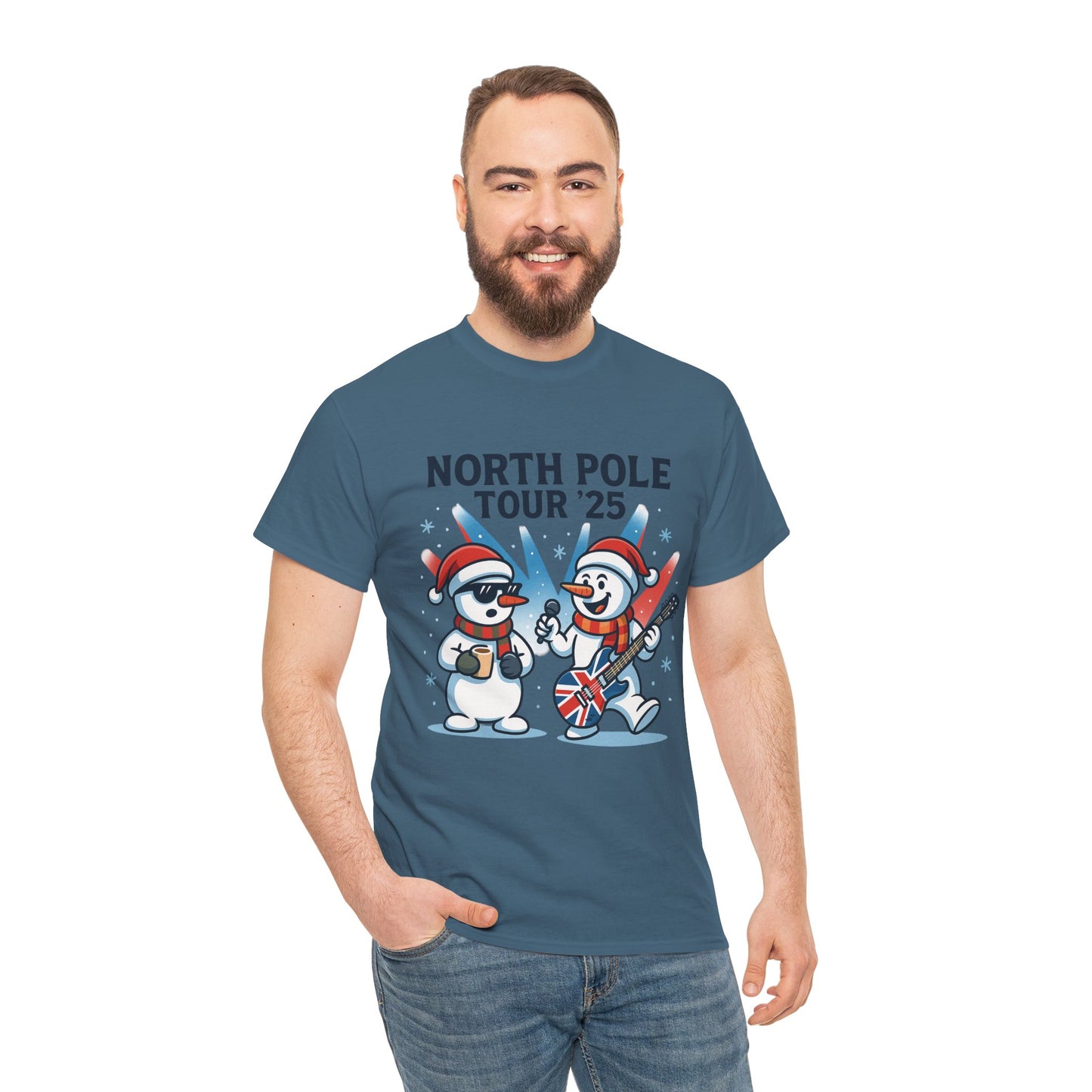 North Pole Tour 25 Men's Christmas T-Shirt, Funny Rock Music Holiday Tee